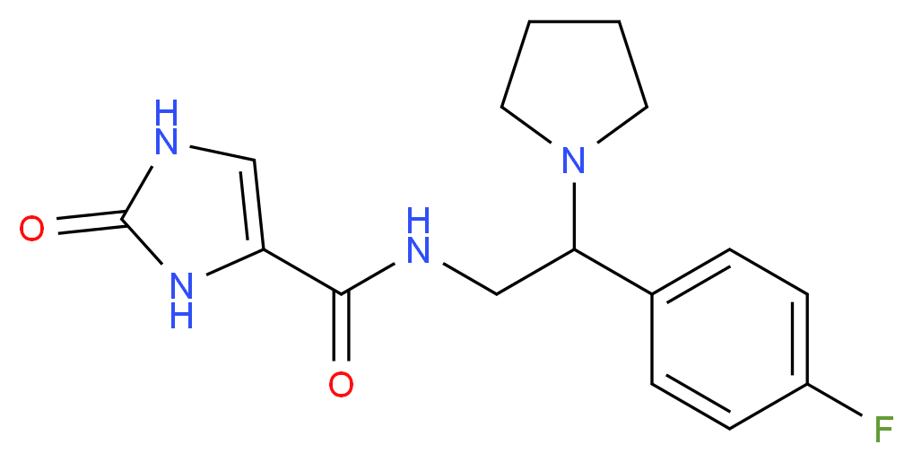 N-[2-(4-fluorophenyl)-2-pyrrolidin-1-ylethyl]-2-oxo-2,3-dihydro-1H-imidazole-4-carboxamide_分子结构_CAS_)
