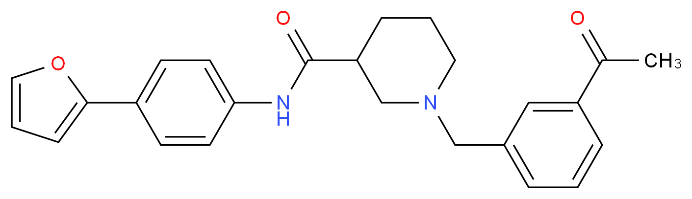 1-(3-acetylbenzyl)-N-[4-(2-furyl)phenyl]-3-piperidinecarboxamide_分子结构_CAS_)