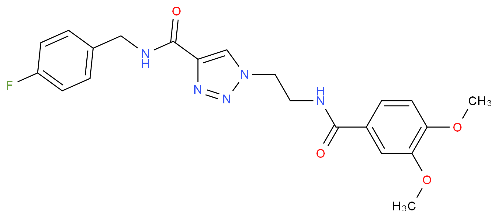 1-{2-[(3,4-dimethoxybenzoyl)amino]ethyl}-N-(4-fluorobenzyl)-1H-1,2,3-triazole-4-carboxamide_分子结构_CAS_)