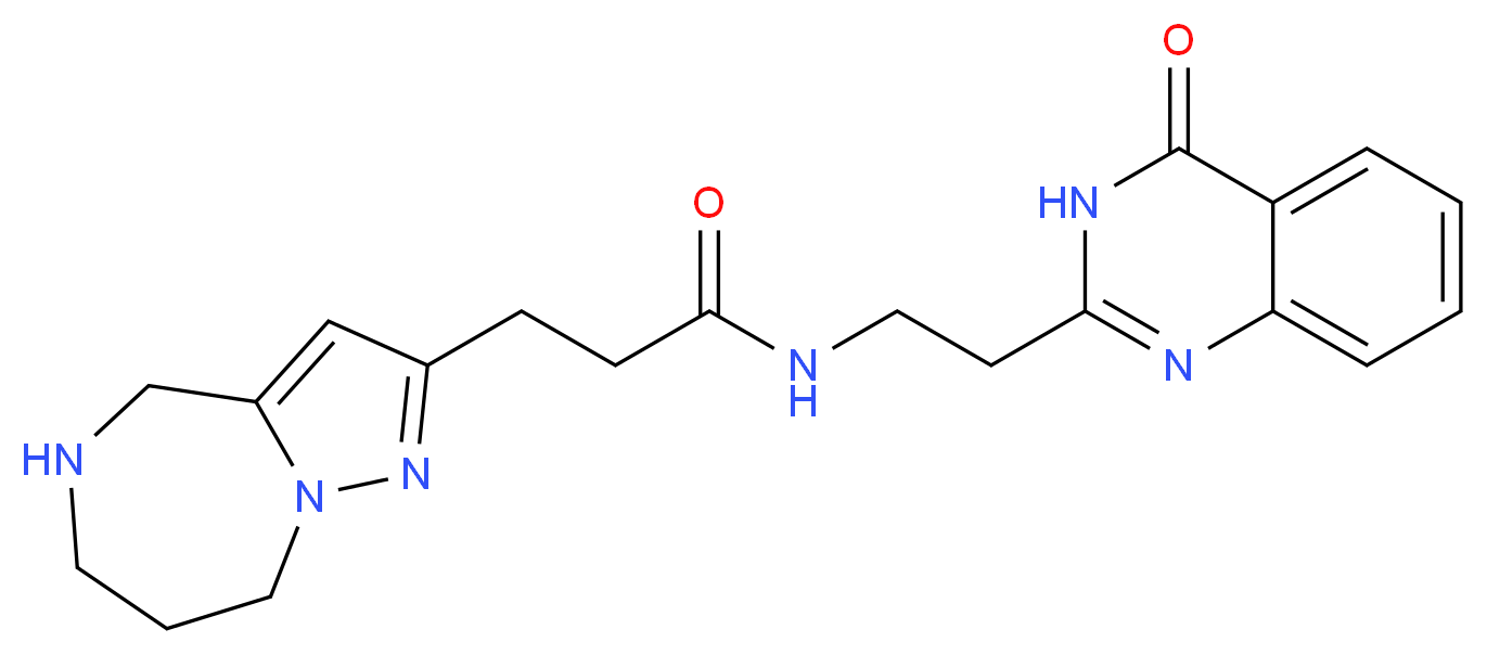 N-[2-(4-oxo-3,4-dihydro-2-quinazolinyl)ethyl]-3-(5,6,7,8-tetrahydro-4H-pyrazolo[1,5-a][1,4]diazepin-2-yl)propanamide_分子结构_CAS_)