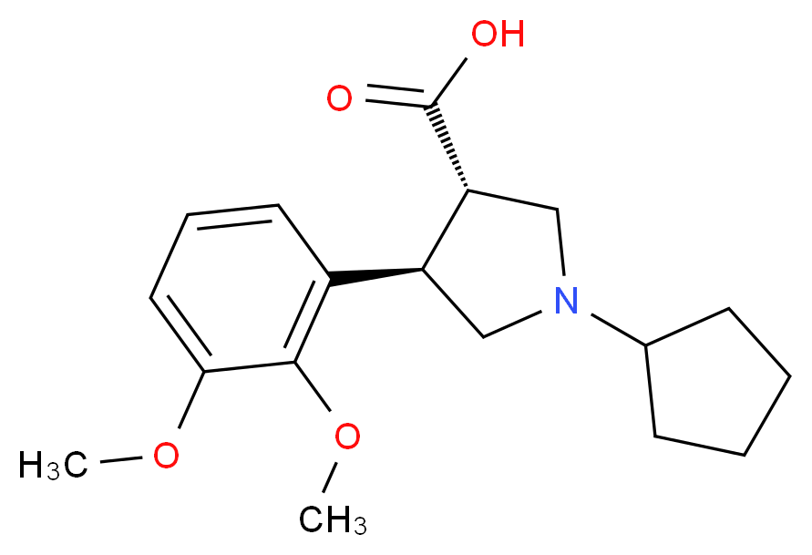 (3S*,4R*)-1-cyclopentyl-4-(2,3-dimethoxyphenyl)-3-pyrrolidinecarboxylic acid_分子结构_CAS_)