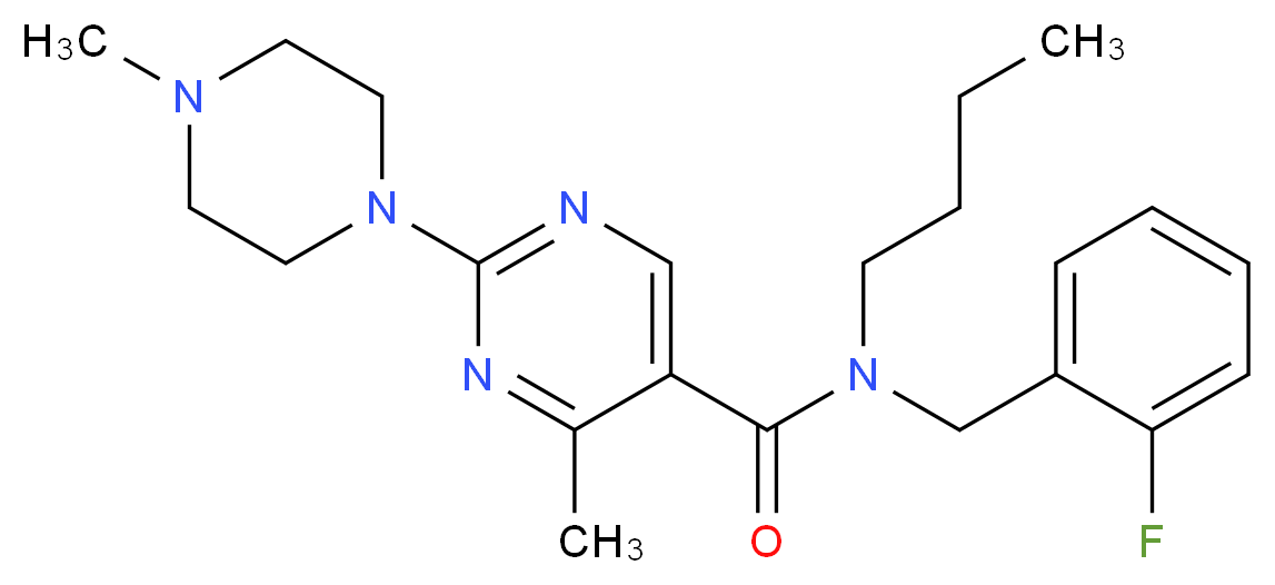 N-butyl-N-(2-fluorobenzyl)-4-methyl-2-(4-methylpiperazin-1-yl)pyrimidine-5-carboxamide_分子结构_CAS_)