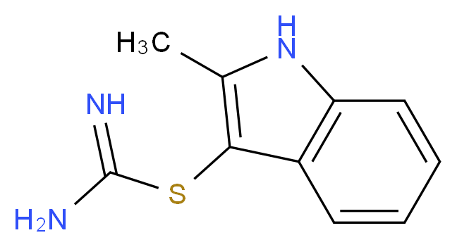 [(2-methyl-1H-indol-3-yl)sulfanyl]methanimidamide_分子结构_CAS_72610-15-2