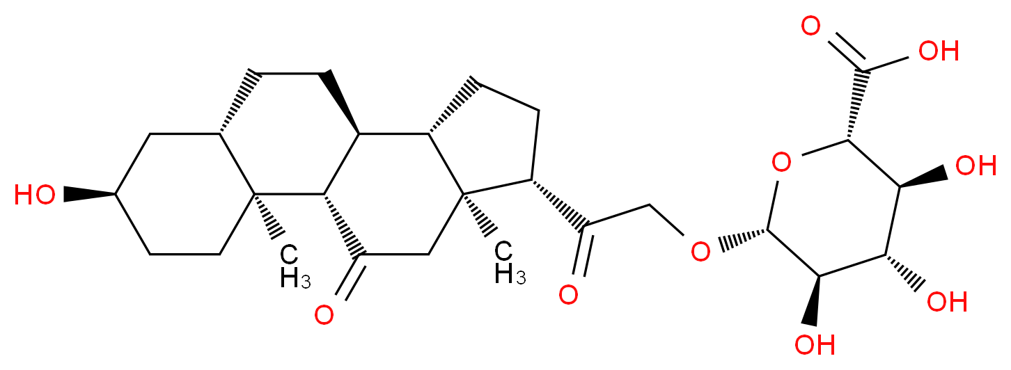 (2S,3S,4S,5R,6R)-3,4,5-trihydroxy-6-{2-[(1S,2S,5R,7S,10S,11S,14S,15S)-5-hydroxy-2,15-dimethyl-17-oxotetracyclo[8.7.0.0<sup>2</sup>,<sup>7</sup>.0<sup>1</sup><sup>1</sup>,<sup>1</sup><sup>5</sup>]heptadecan-14-yl]-2-oxoethoxy}oxane-2-carboxylic acid_分子结构_CAS_36707-55-8