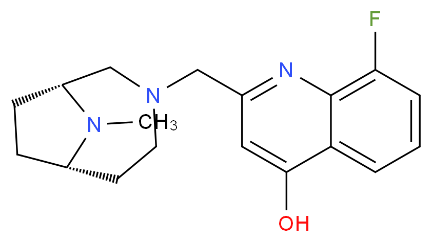 8-fluoro-2-{[(1R*,6S*)-9-methyl-3,9-diazabicyclo[4.2.1]non-3-yl]methyl}quinolin-4-ol_分子结构_CAS_)