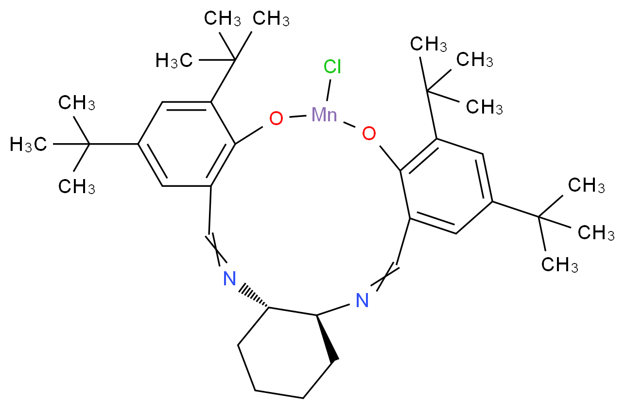 (4S,9S)-14,16,22,24-tetra-tert-butyl-19-chloro-18,20-dioxa-3,10-diaza-19-manganatetracyclo[19.4.0.0<sup>4</sup>,<sup>9</sup>.0<sup>1</sup><sup>2</sup>,<sup>1</sup><sup>7</sup>]pentacosa-1(21),2,10,12,14,16,22,24-octaene_分子结构_CAS_135620-04-1