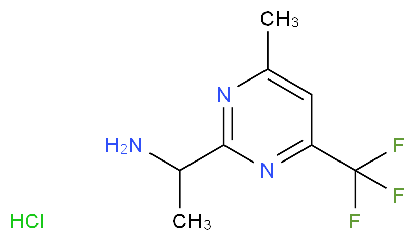 1-(4-methyl-6-(trifluoromethyl)pyrimidin-2-yl)ethanamine hydrochloride_分子结构_CAS_1196151-29-7)