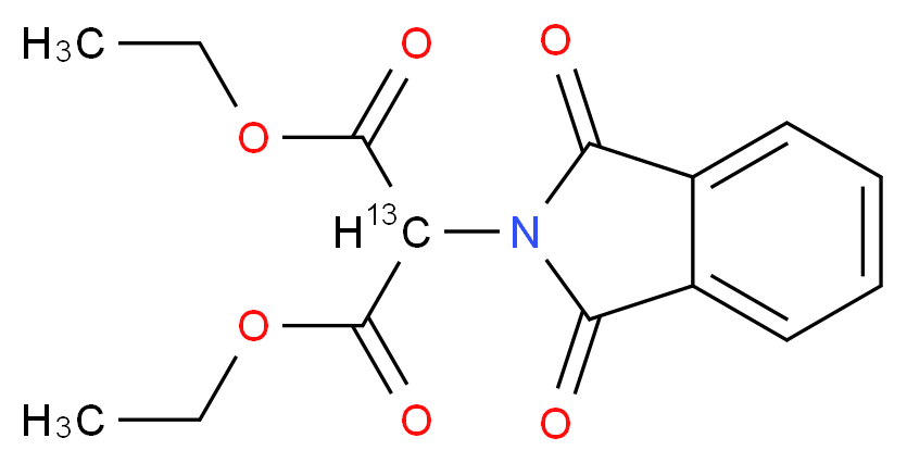 1,3-diethyl 2-(1,3-dioxo-2,3-dihydro-1H-isoindol-2-yl)(2-<sup>1</sup><sup>3</sup>C)propanedioate_分子结构_CAS_92096-47-4