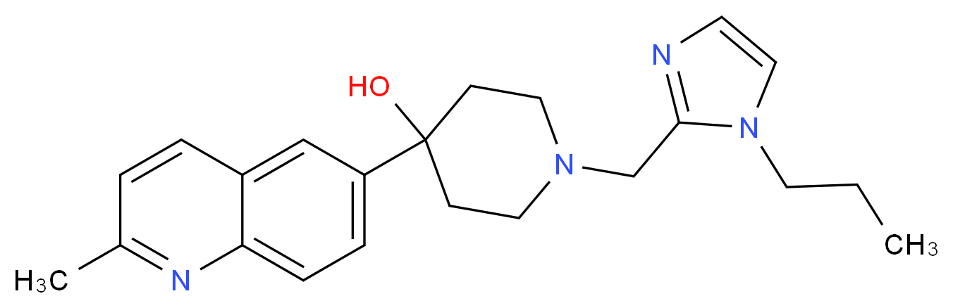 4-(2-methylquinolin-6-yl)-1-[(1-propyl-1H-imidazol-2-yl)methyl]piperidin-4-ol_分子结构_CAS_)