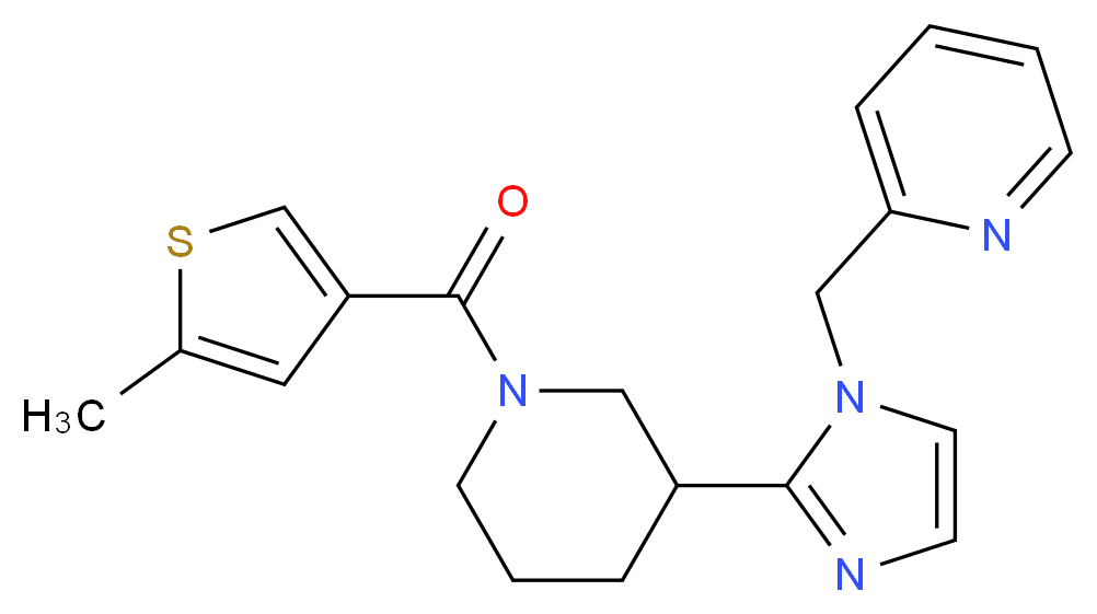 2-[(2-{1-[(5-methyl-3-thienyl)carbonyl]-3-piperidinyl}-1H-imidazol-1-yl)methyl]pyridine_分子结构_CAS_)