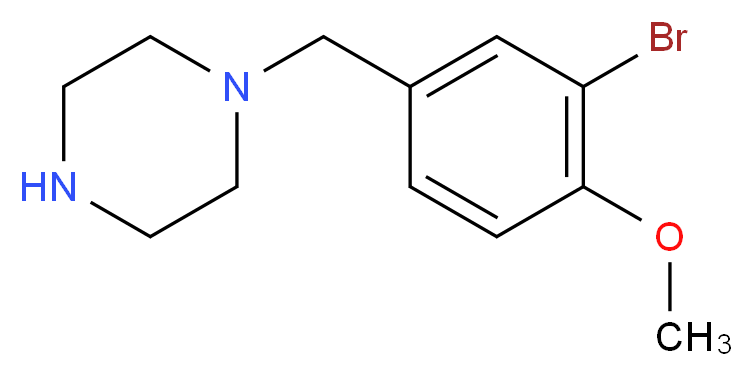 1-[(3-bromo-4-methoxyphenyl)methyl]piperazine_分子结构_CAS_423155-18-4