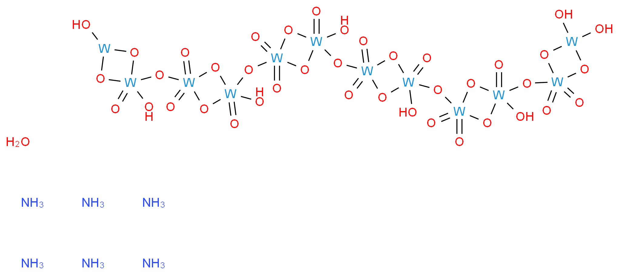 2-[(4-{[4-({4-[(4,4-dihydroxy-2,2-dioxocycloditungstoxan-2-yl)oxy]-4-hydroxy-2,2,4-trioxocycloditungstoxan-2-yl}oxy)-4-hydroxy-2,2,4-trioxocycloditungstoxan-2-yl]oxy}-4-hydroxy-2,2,4-trioxocycloditungstoxan-2-yl)oxy]-4-[(2,4-dihydroxy-2-oxocycloditungstoxan-2-yl)oxy]-2,4,4-trioxocycloditungstoxan-2-ol hexaamine hydrate_分子结构_CAS_12333-11-8