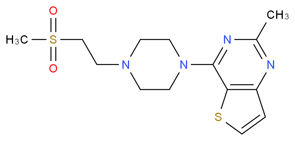 2-methyl-4-{4-[2-(methylsulfonyl)ethyl]piperazin-1-yl}thieno[3,2-d]pyrimidine_分子结构_CAS_)