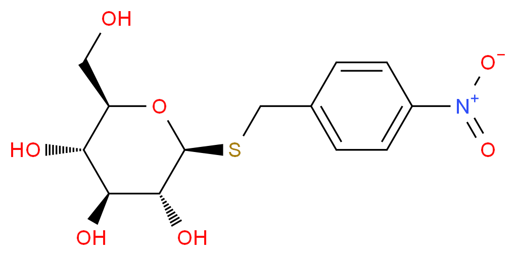 (2R,3S,4S,5R,6S)-2-(hydroxymethyl)-6-{[(4-nitrophenyl)methyl]sulfanyl}oxane-3,4,5-triol_分子结构_CAS_35785-17-2