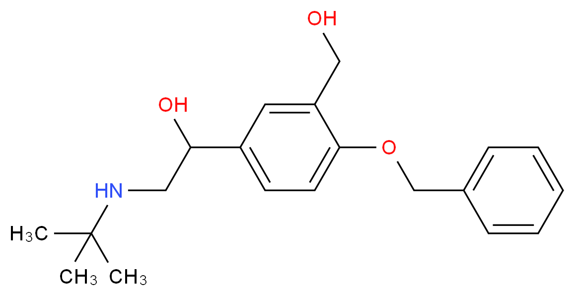 1-[4-(benzyloxy)-3-(hydroxymethyl)phenyl]-2-(tert-butylamino)ethan-1-ol_分子结构_CAS_56796-66-8