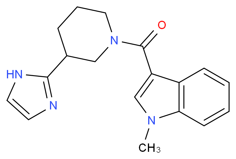 3-{[3-(1H-imidazol-2-yl)-1-piperidinyl]carbonyl}-1-methyl-1H-indole_分子结构_CAS_)