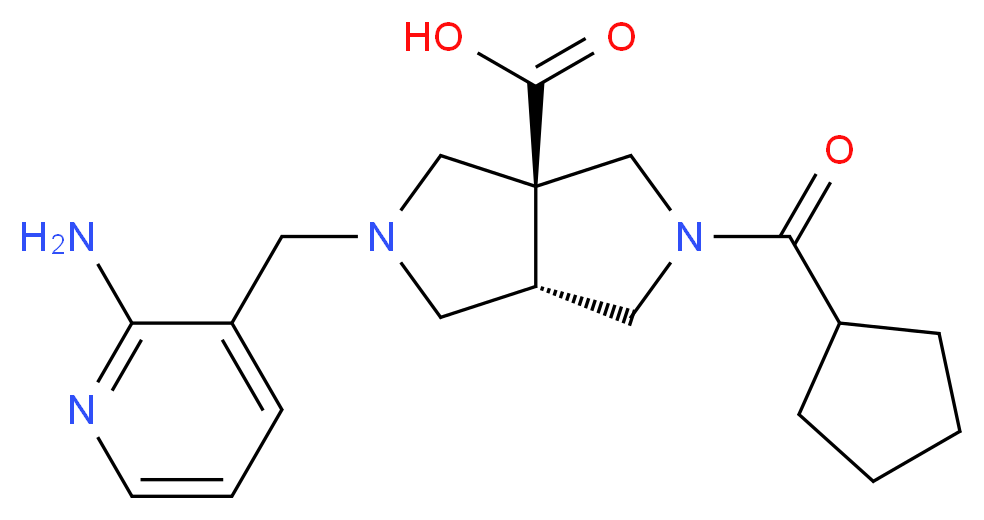 (3aS*,6aS*)-2-[(2-amino-3-pyridinyl)methyl]-5-(cyclopentylcarbonyl)hexahydropyrrolo[3,4-c]pyrrole-3a(1H)-carboxylic acid_分子结构_CAS_)