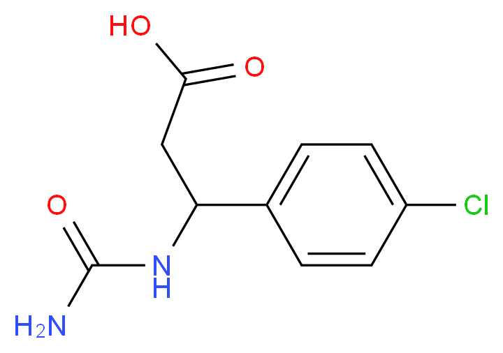 3-(carbamoylamino)-3-(4-chlorophenyl)propanoic acid_分子结构_CAS_39773-45-0