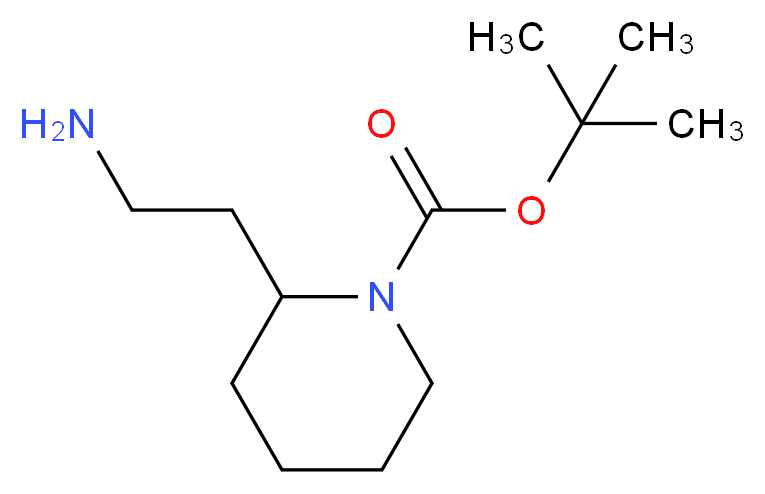 tert-butyl 2-(2-aminoethyl)piperidine-1-carboxylate_分子结构_CAS_239482-98-5)