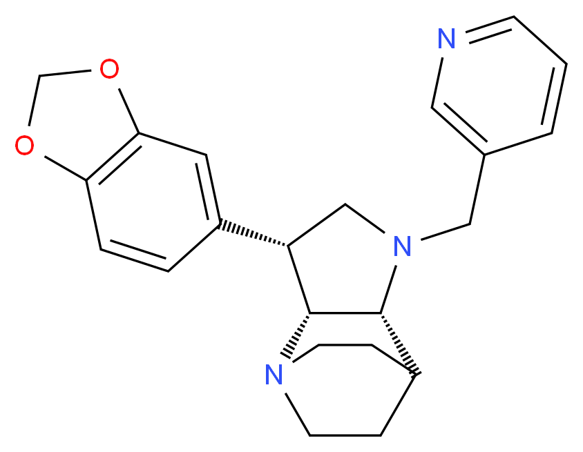 (3R*,3aR*,7aR*)-3-(1,3-benzodioxol-5-yl)-1-(pyridin-3-ylmethyl)octahydro-4,7-ethanopyrrolo[3,2-b]pyridine_分子结构_CAS_)
