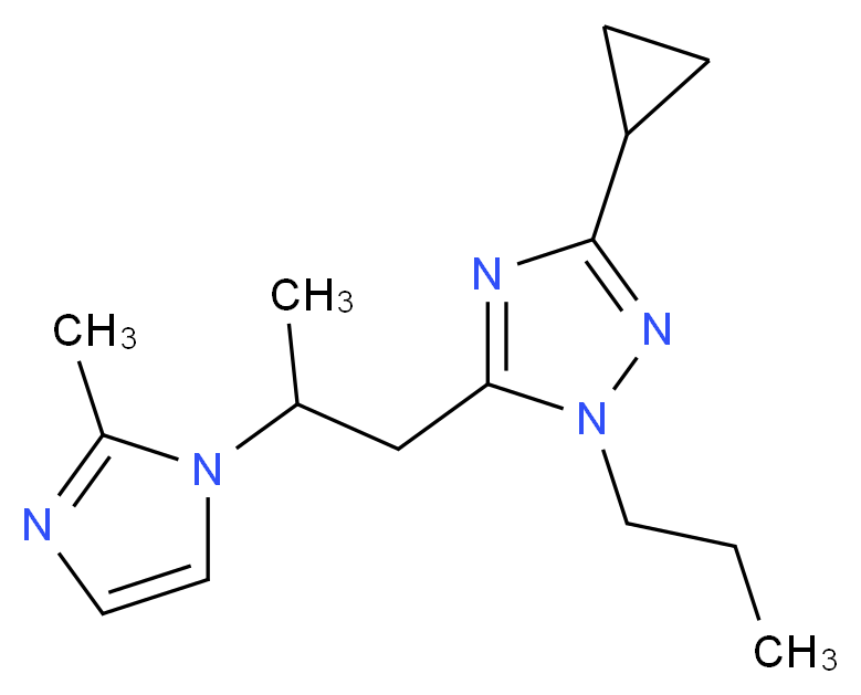 3-cyclopropyl-5-[2-(2-methyl-1H-imidazol-1-yl)propyl]-1-propyl-1H-1,2,4-triazole_分子结构_CAS_)