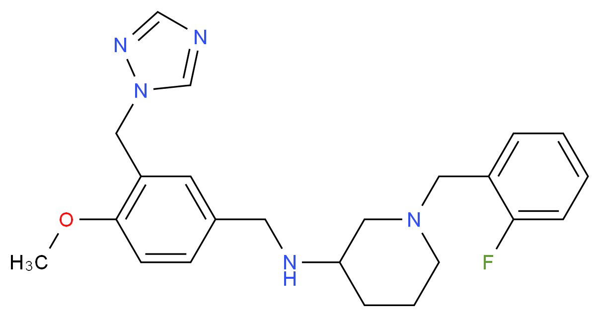 1-(2-fluorobenzyl)-N-[4-methoxy-3-(1H-1,2,4-triazol-1-ylmethyl)benzyl]-3-piperidinamine_分子结构_CAS_)