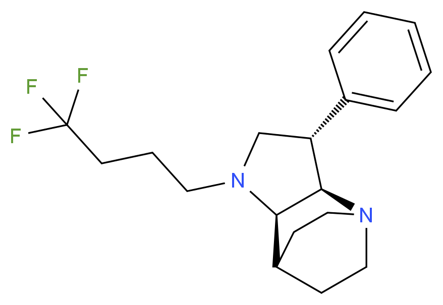 (2R*,3S*,6R*)-3-phenyl-5-(4,4,4-trifluorobutyl)-1,5-diazatricyclo[5.2.2.0~2,6~]undecane_分子结构_CAS_)