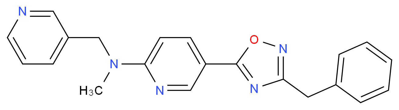5-(3-benzyl-1,2,4-oxadiazol-5-yl)-N-methyl-N-(3-pyridinylmethyl)-2-pyridinamine_分子结构_CAS_)
