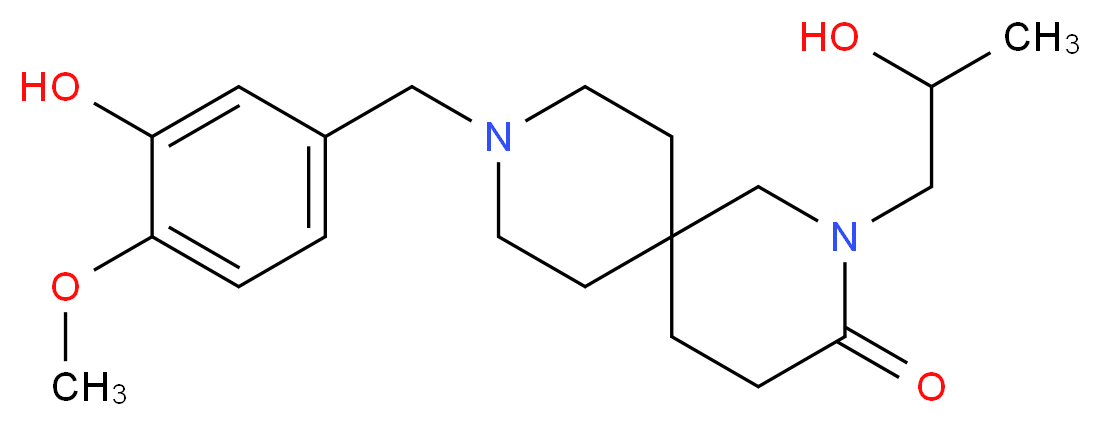 9-(3-hydroxy-4-methoxybenzyl)-2-(2-hydroxypropyl)-2,9-diazaspiro[5.5]undecan-3-one_分子结构_CAS_)