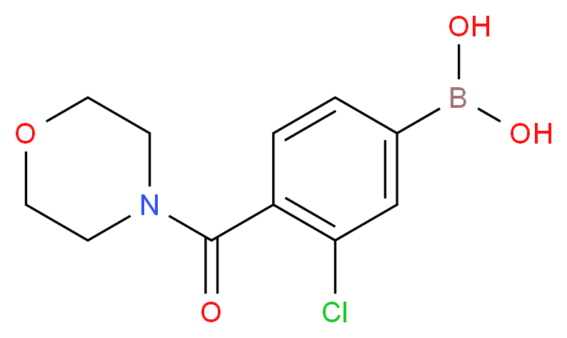 3-氯-4-(4-吗啉羰基)苯硼酸_分子结构_CAS_850589-49-0)
