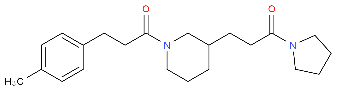 1-[3-(4-methylphenyl)propanoyl]-3-[3-oxo-3-(1-pyrrolidinyl)propyl]piperidine_分子结构_CAS_)