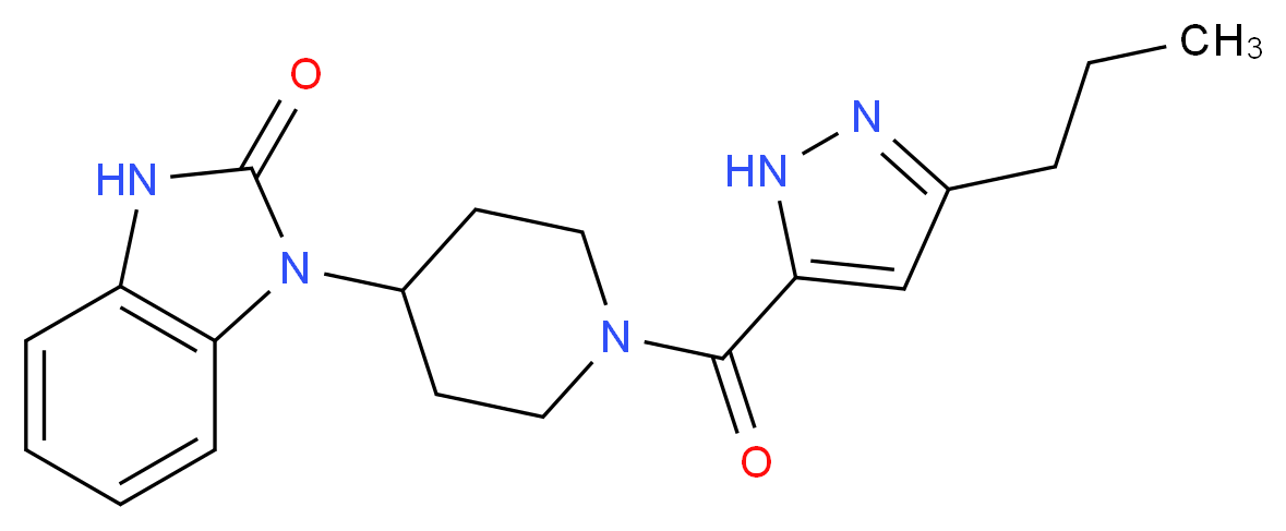 1-{1-[(3-propyl-1H-pyrazol-5-yl)carbonyl]piperidin-4-yl}-1,3-dihydro-2H-benzimidazol-2-one_分子结构_CAS_)