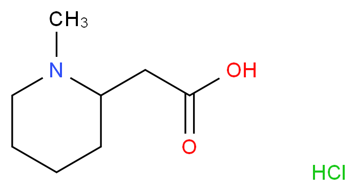 (1-Methyl-piperidin-2-yl)-acetic acid hydrochloride_分子结构_CAS_60979-27-3)