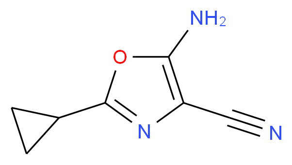 5-Amino-2-cyclopropyloxazole-4-carbonitrile_分子结构_CAS_196411-04-8)