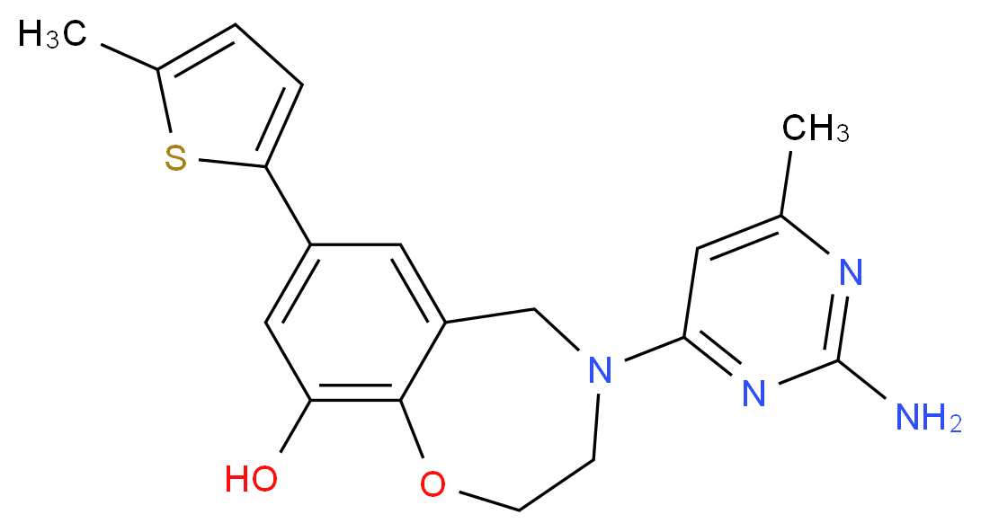 4-(2-amino-6-methylpyrimidin-4-yl)-7-(5-methyl-2-thienyl)-2,3,4,5-tetrahydro-1,4-benzoxazepin-9-ol_分子结构_CAS_)