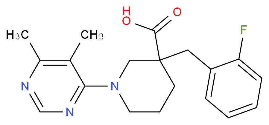 1-(5,6-dimethylpyrimidin-4-yl)-3-(2-fluorobenzyl)piperidine-3-carboxylic acid_分子结构_CAS_)