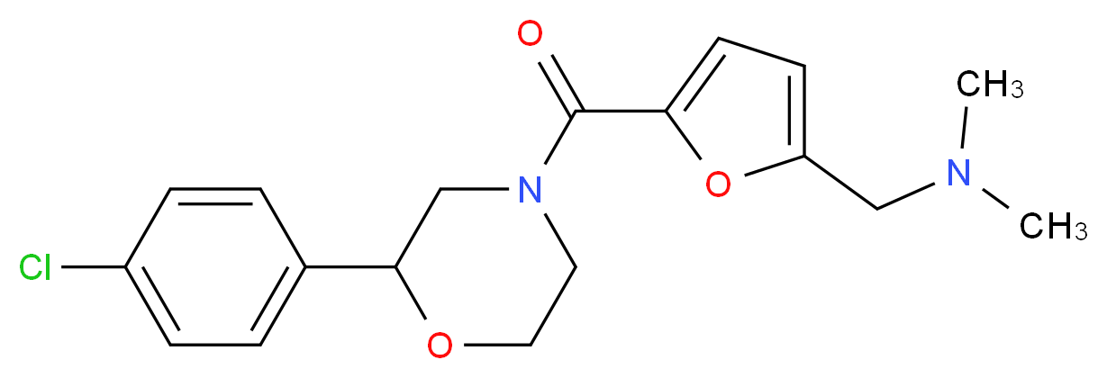 1-(5-{[2-(4-chlorophenyl)morpholin-4-yl]carbonyl}-2-furyl)-N,N-dimethylmethanamine_分子结构_CAS_)
