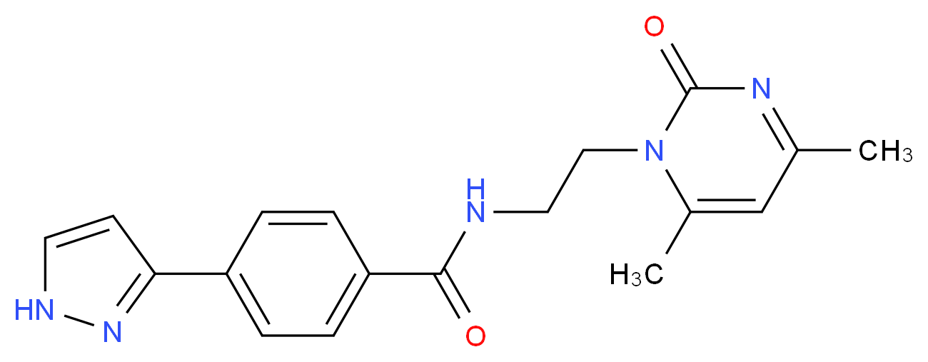 N-[2-(4,6-dimethyl-2-oxo-1(2H)-pyrimidinyl)ethyl]-4-(1H-pyrazol-3-yl)benzamide_分子结构_CAS_)