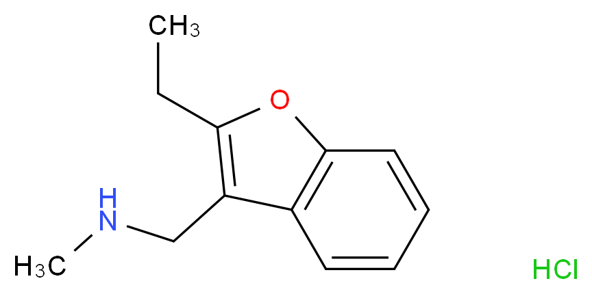 N-[(2-ethyl-1-benzofuran-3-yl)methyl]-N-methylamine hydrochloride_分子结构_CAS_91639-76-8)