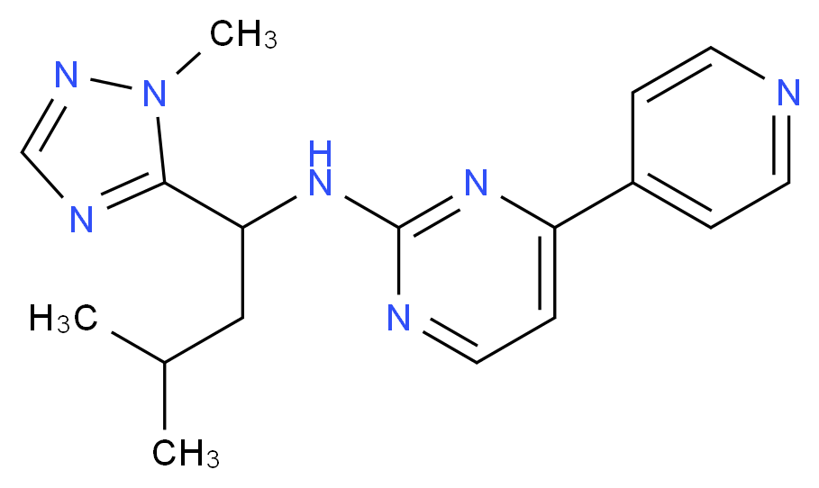 N-[3-methyl-1-(1-methyl-1H-1,2,4-triazol-5-yl)butyl]-4-(4-pyridinyl)-2-pyrimidinamine_分子结构_CAS_)