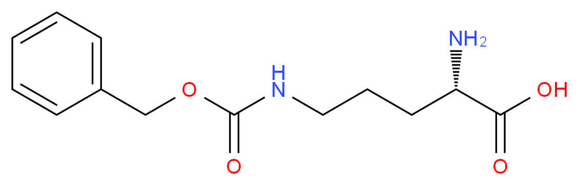 (2S)-2-amino-5-{[(benzyloxy)carbonyl]amino}pentanoic acid_分子结构_CAS_3304-51-6