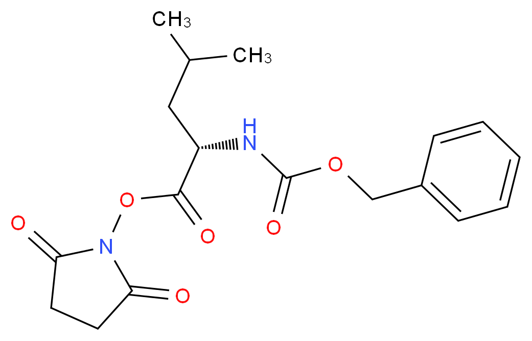 2,5-dioxopyrrolidin-1-yl (2S)-2-{[(benzyloxy)carbonyl]amino}-4-methylpentanoate_分子结构_CAS_3397-35-1