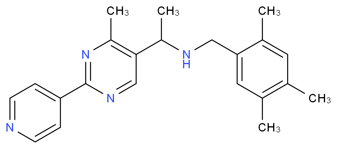 1-[4-methyl-2-(4-pyridinyl)-5-pyrimidinyl]-N-(2,4,5-trimethylbenzyl)ethanamine_分子结构_CAS_)