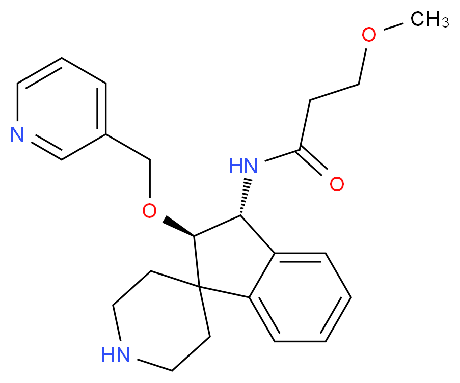3-methoxy-N-[(2R*,3R*)-2-(3-pyridinylmethoxy)-2,3-dihydrospiro[indene-1,4'-piperidin]-3-yl]propanamide_分子结构_CAS_)