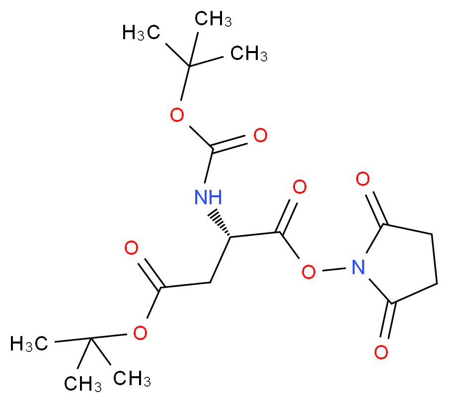 Boc-Asp(OtBu)-O-(NHS)_分子结构_CAS_72671-27-3)