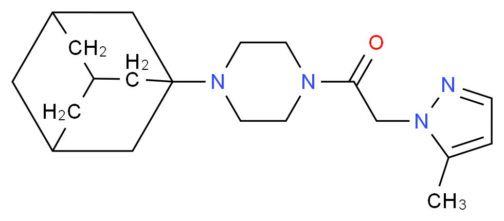 1-(1-adamantyl)-4-[(5-methyl-1H-pyrazol-1-yl)acetyl]piperazine_分子结构_CAS_)
