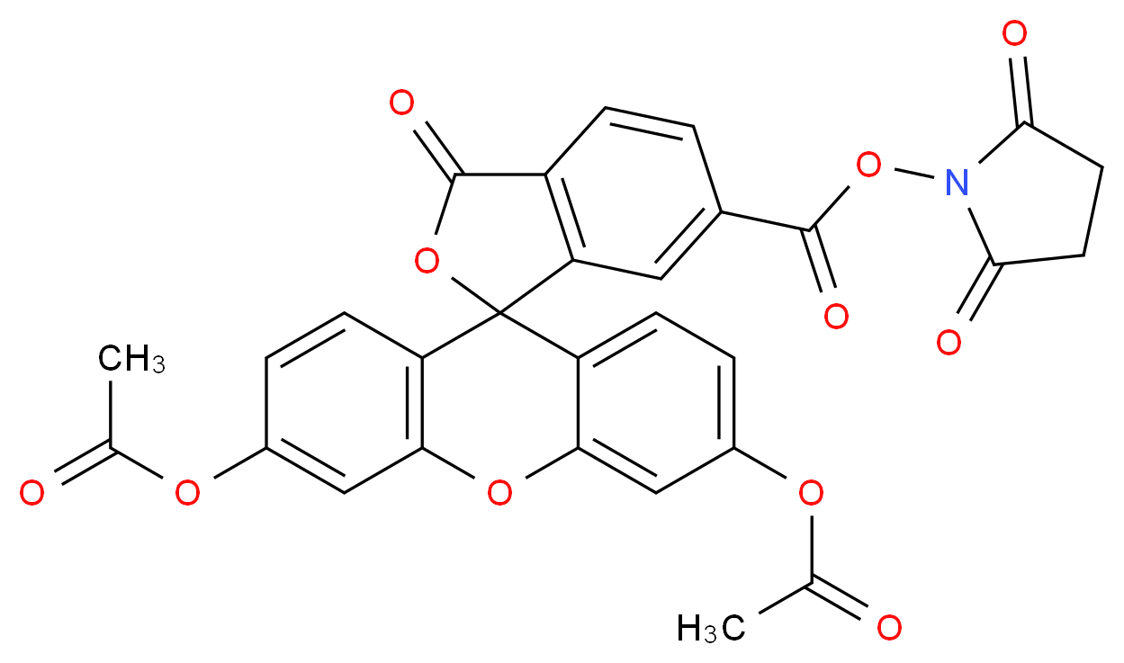 6-Carboxyfluorescein 3',6'-Diacetate N-Succinimidyl Ester_分子结构_CAS_150206-15-8)