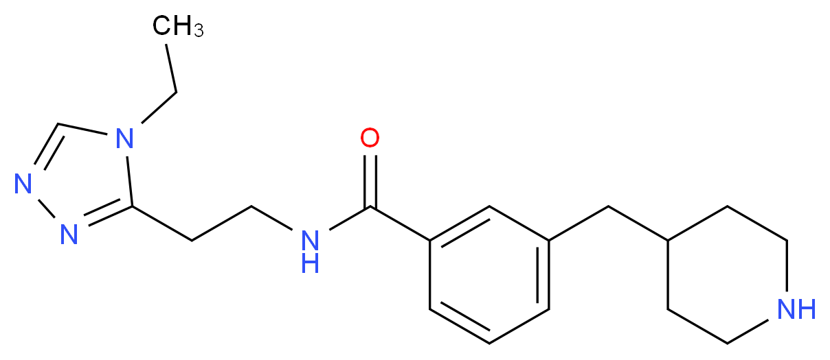 N-[2-(4-ethyl-4H-1,2,4-triazol-3-yl)ethyl]-3-(4-piperidinylmethyl)benzamide_分子结构_CAS_)