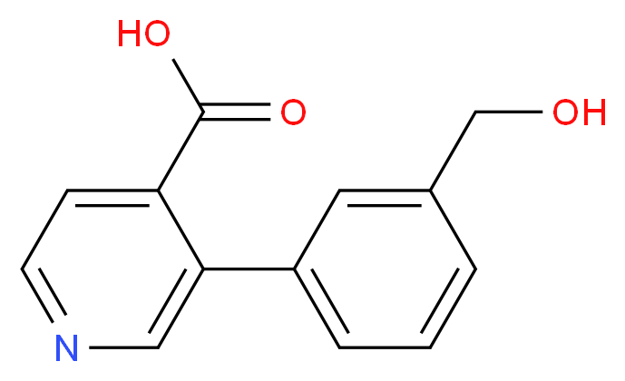 3-[3-(hydroxymethyl)phenyl]pyridine-4-carboxylic acid_分子结构_CAS_1261991-78-9