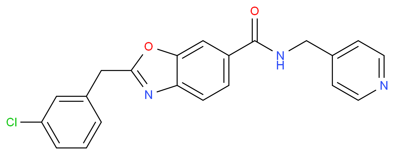 2-(3-chlorobenzyl)-N-(4-pyridinylmethyl)-1,3-benzoxazole-6-carboxamide_分子结构_CAS_)